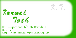 kornel toth business card